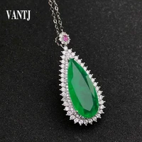 big stone emerald pendants for women created gemstone pear1228mm handmade necklace engagement bride jewelry
