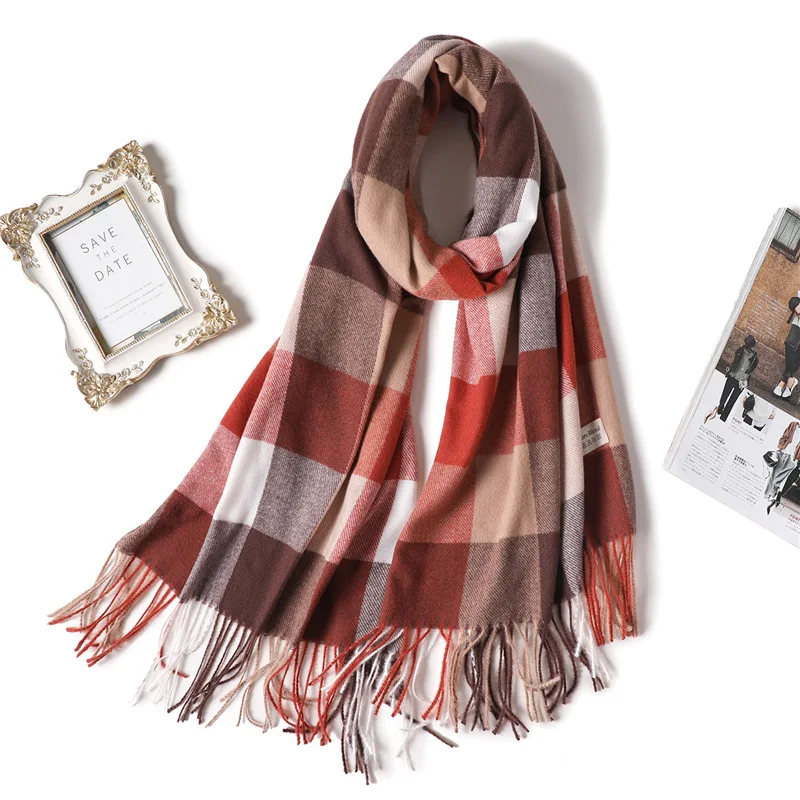 Дизайнерский бренд 2021 новый зимний шарф или женские теплые толстые мягкие шали и