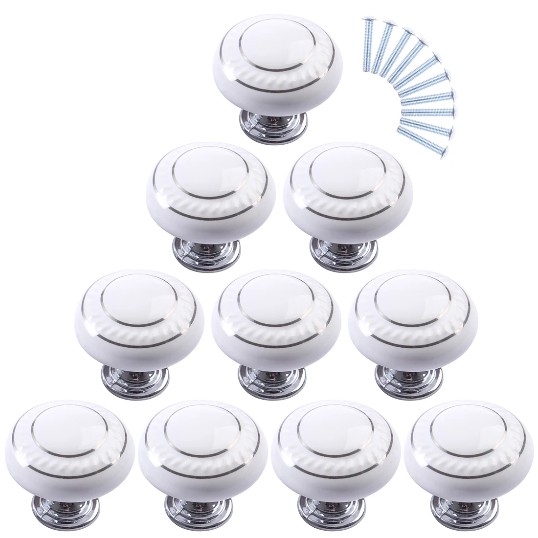 Милая круглая форма двойные круги печать керамическая дверная ручка шкафа