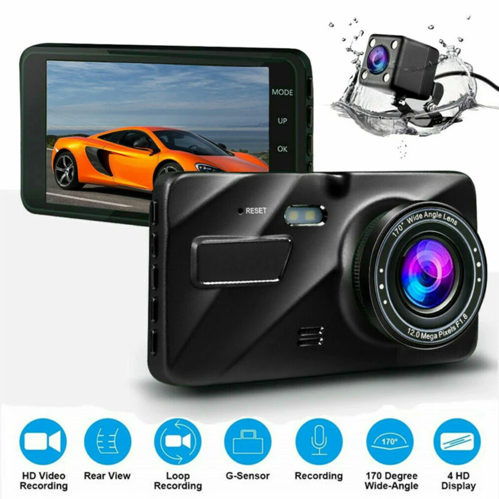 Видеорегистратор с двумя объективами мини видеорегистратор для автомобиля Full HD