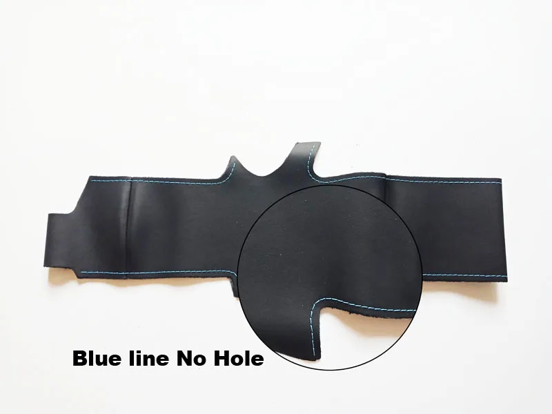 blue line No hole Высокое качество, Воловья кожа, верхний слой, ручная работа, шитье, чехлы на руль, защита для Mazda Scion iA CX-3 - Название цвета: blue line No hole