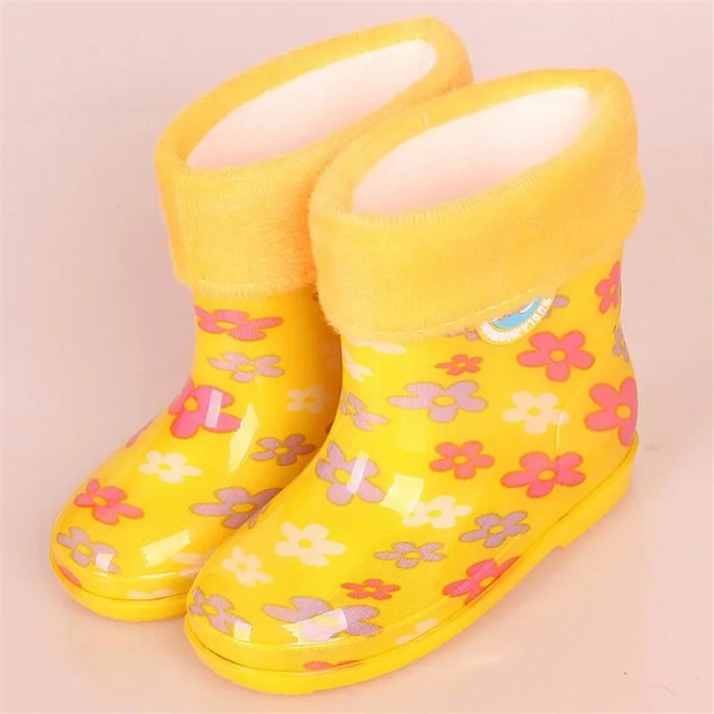 Непромокаемые сапоги детская теплая непромокаемая обувь из бархата зимняя