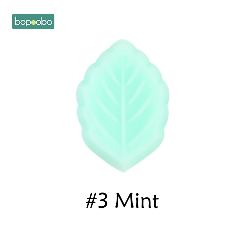 Mint Leaf Bopobo 5 шт. Детские Прорезыватели силиконовые листья пищевого качества Прорезыватель DIY кормящих жевательных игрушек детские аксессуары для прорезывания зубов Силиконовые Бусины - Цвет: Mint Leaf