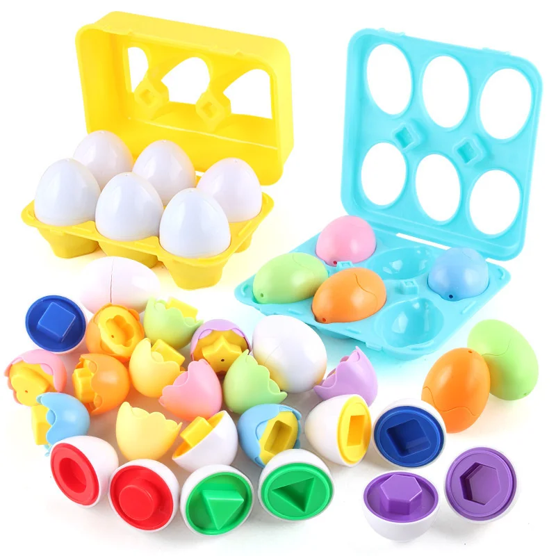 

Kid Smart Color Egg Shape Puzzle Early Learning Geometric figures Recognition Montessori Matching Toys for Toddlers children toy