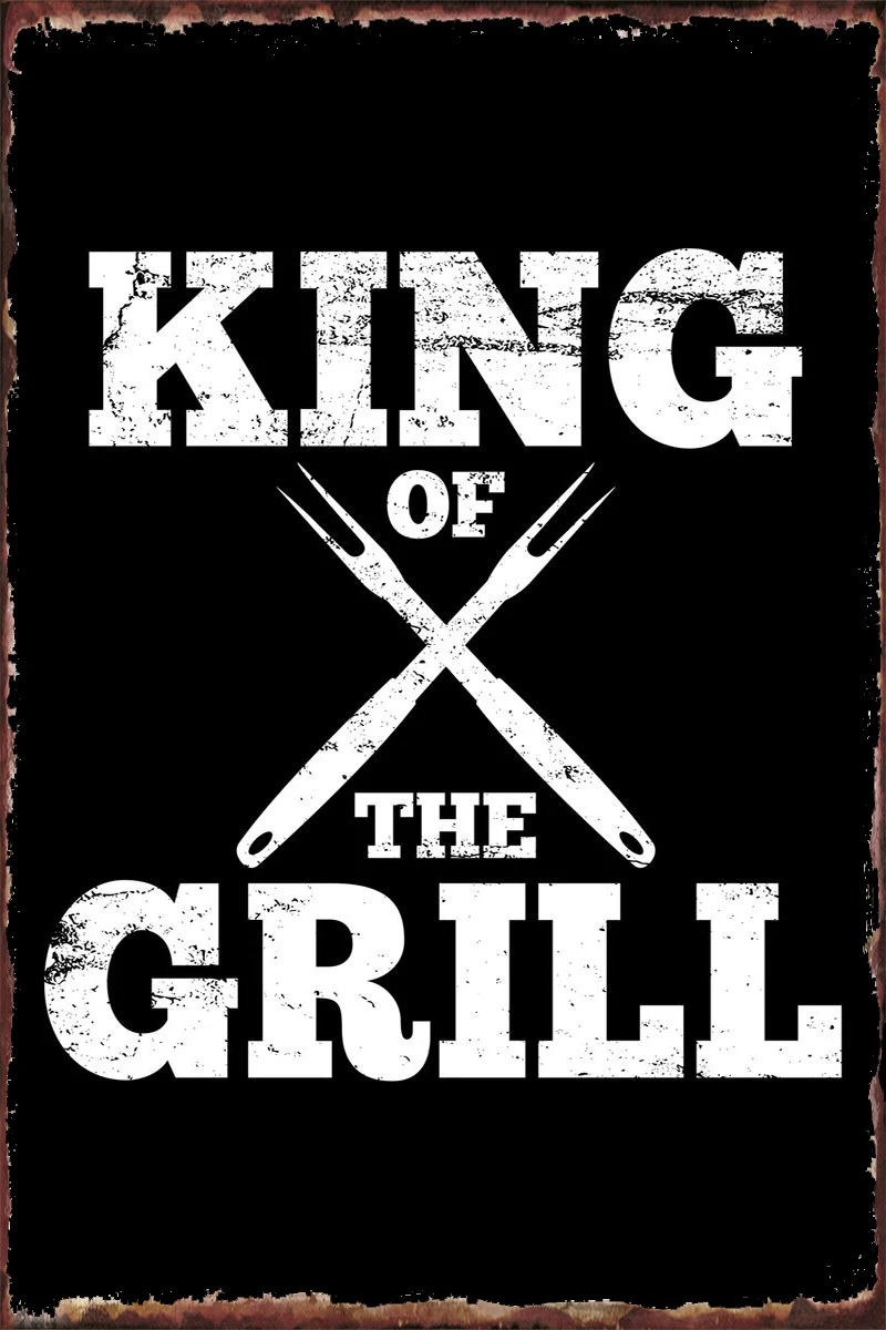 Гриль шеф-повара гриль ретро винтажный металлический знак жестяная вывеска