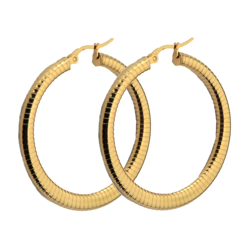 

BTEN Black/Rose Gold/Silver Color Tone Stainless Steel Hoop Earrings Round Loop Earring Men Women big size Hyperbole Jewelry