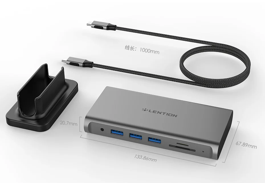 USB-C переносная док-станция с HDMI 1080P VGA, Gigabit Ethernet, кардридер, адаптер Aux, USB3.0, питания, разъем rj45