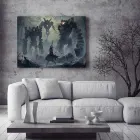 Игра: аниме-фигурка Genshin, искусственное воздействие, постер для оформления заказа, художественная живопись, домашний декор, настенный постер на холсте