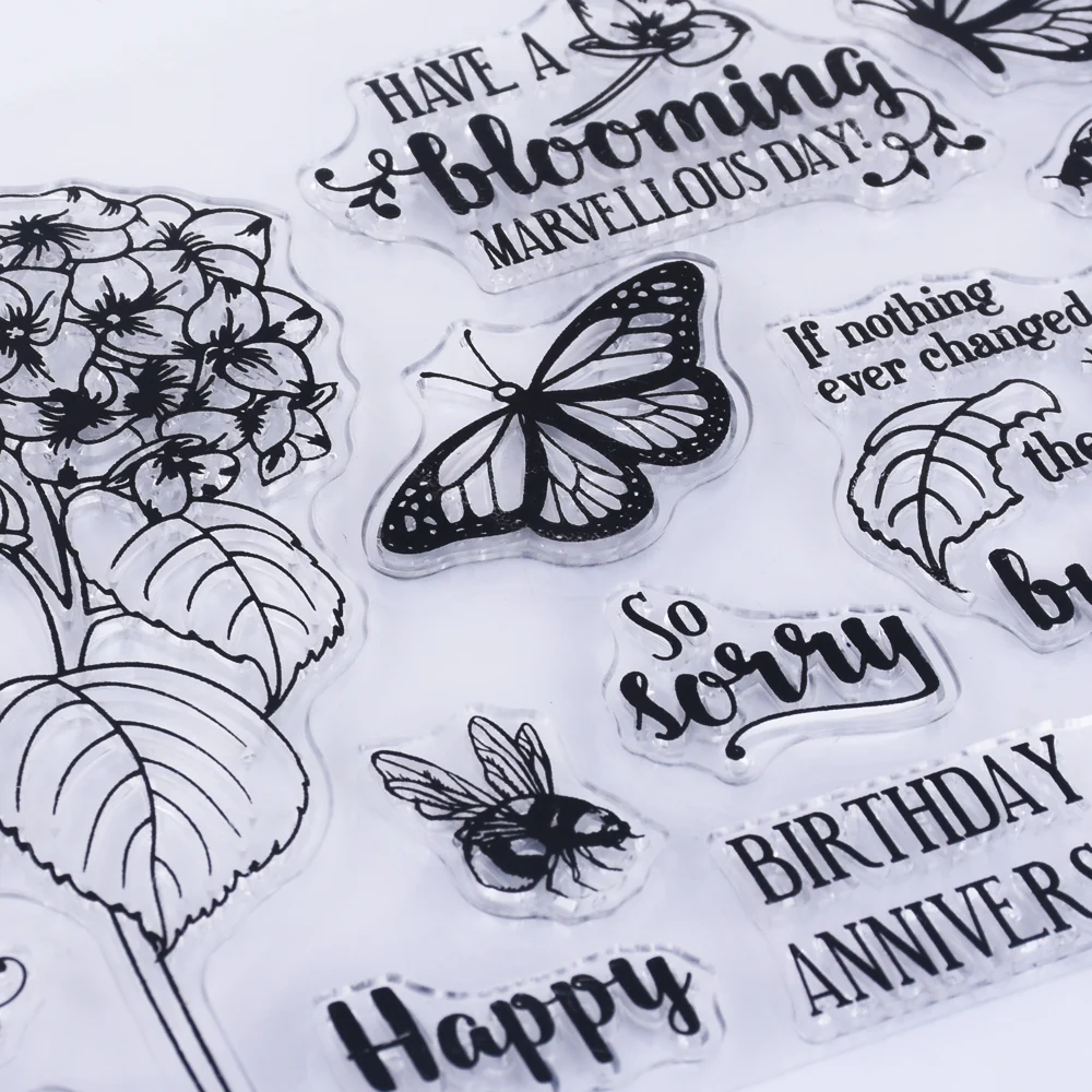 1 шт. растения листья цветы узор прозрачный штамп сделай сам силикон резиновый