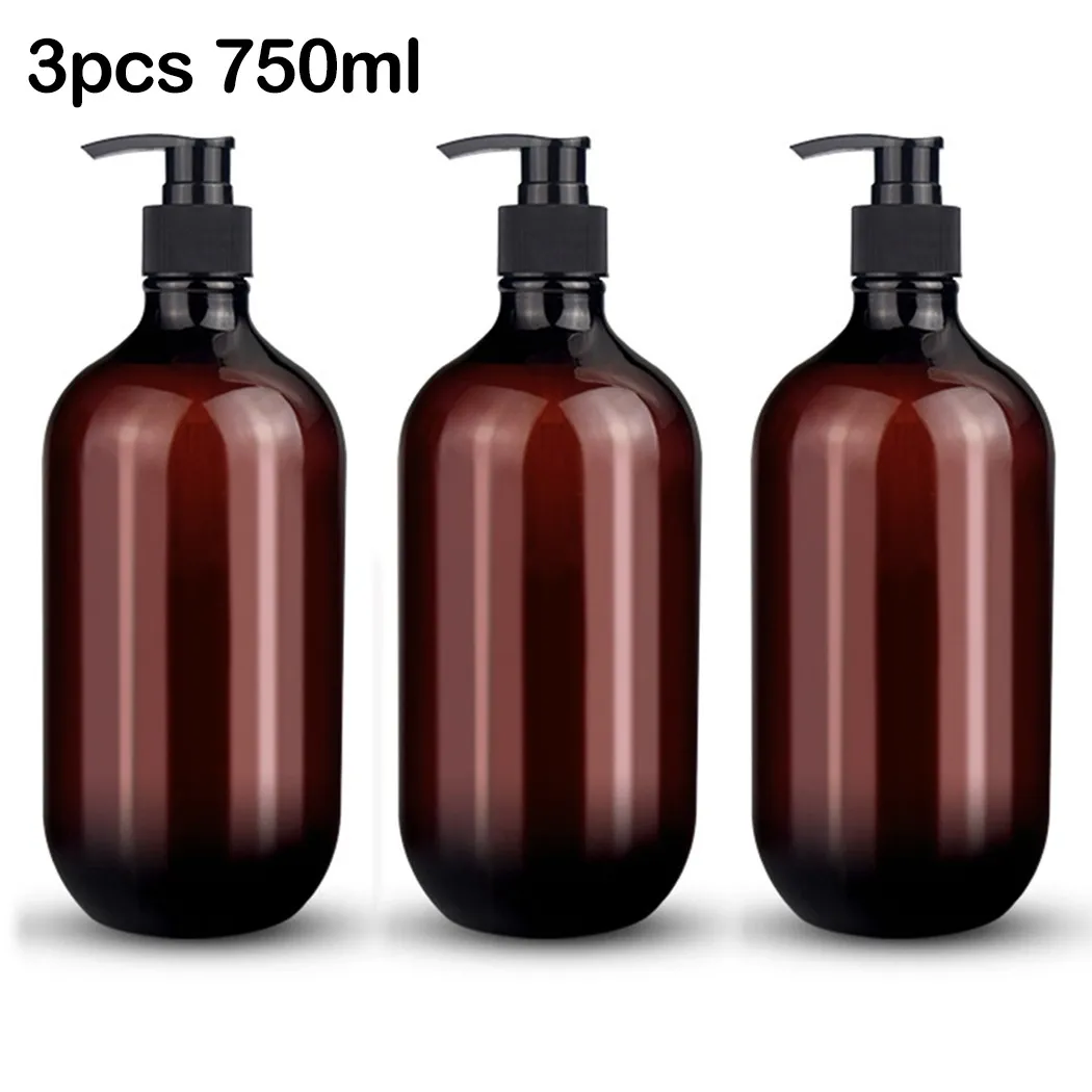 

3PCS 300ml/500ml/750ml Shampoo Soap Dispenser Bottle Pump Empty Bathroom Soap Dispenser Storage Bottle Press Pump Sub Bottle