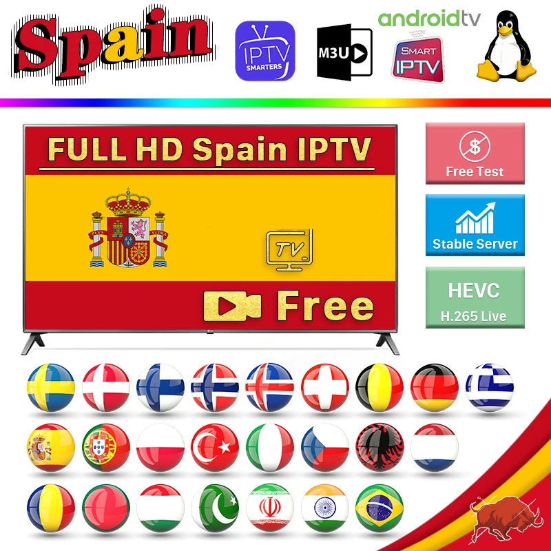 

Best Stable IPTV Spain M3U Live IP-TV Portugal Sweden 1 Year IPTV Warranty Free VOD for Enigma2 Android Box M3U Smart TVBest