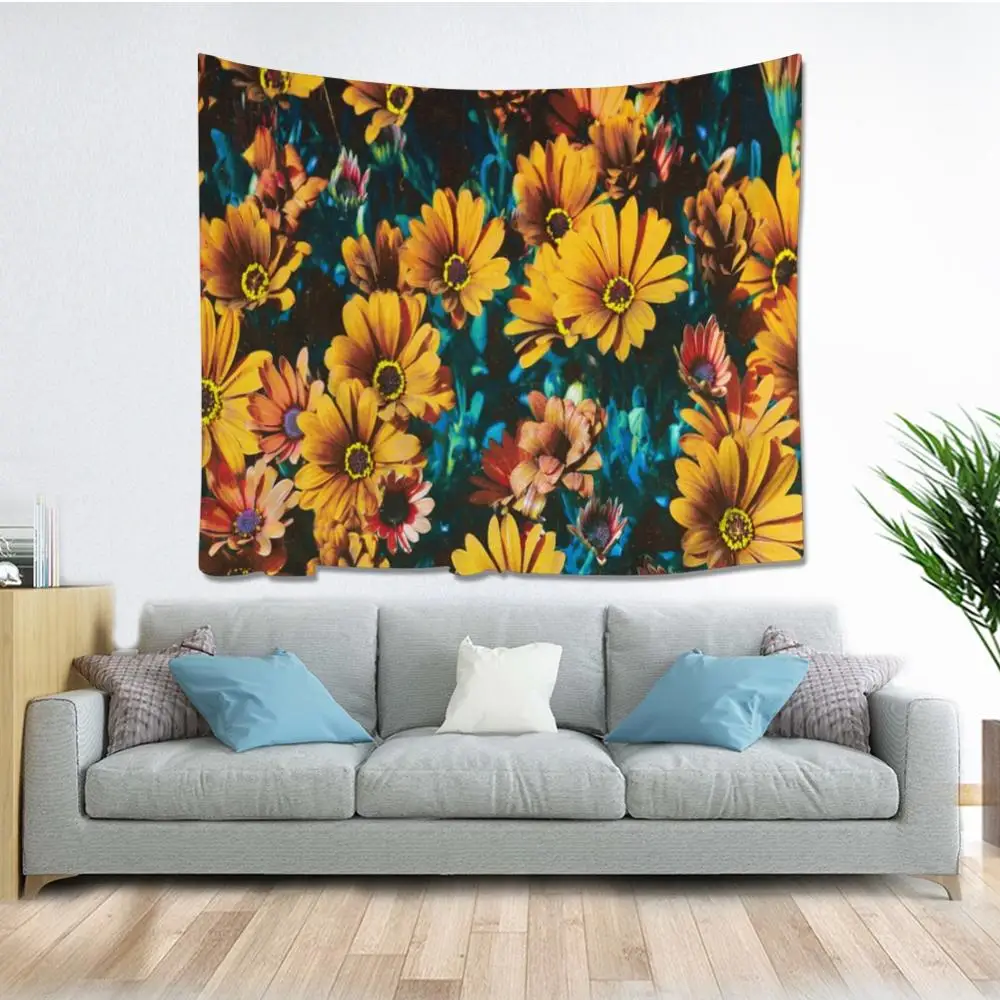 

Natural Sunflower Animal Tapestry Hippie Mandala Wall Hanging Bedroom Polyester Travel Camping Psychedelic Tablecloth