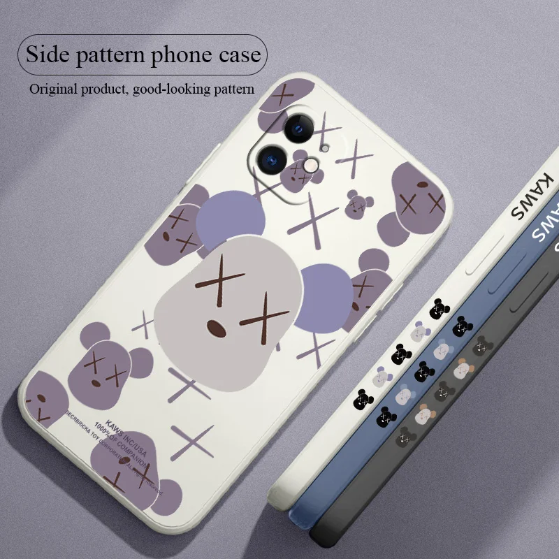 

Cartoon Big Head Bear Phone Case For iPhone 12 13 Pro Max 11 X XS XR XS MAX 8 8Plus 7 7Plus 6 6S Plus Liquid Silicone Cover