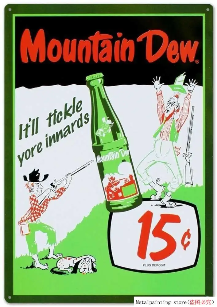 Металлический знак Mountain Dew Soda за 15 центов для стены, плакат для гаража и холла.
