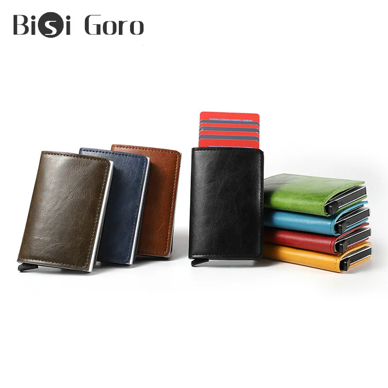 BISI GORO/Новый RFID кредитной карты держатель для карт бумажник Для мужчин женщин