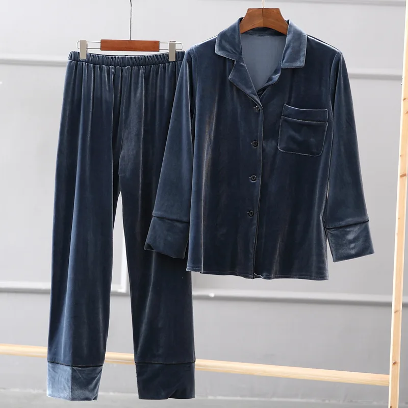 Пижама женская велюровая зимняя домашняя одежда для сна 2 шт./комплект|Кофты сна| |