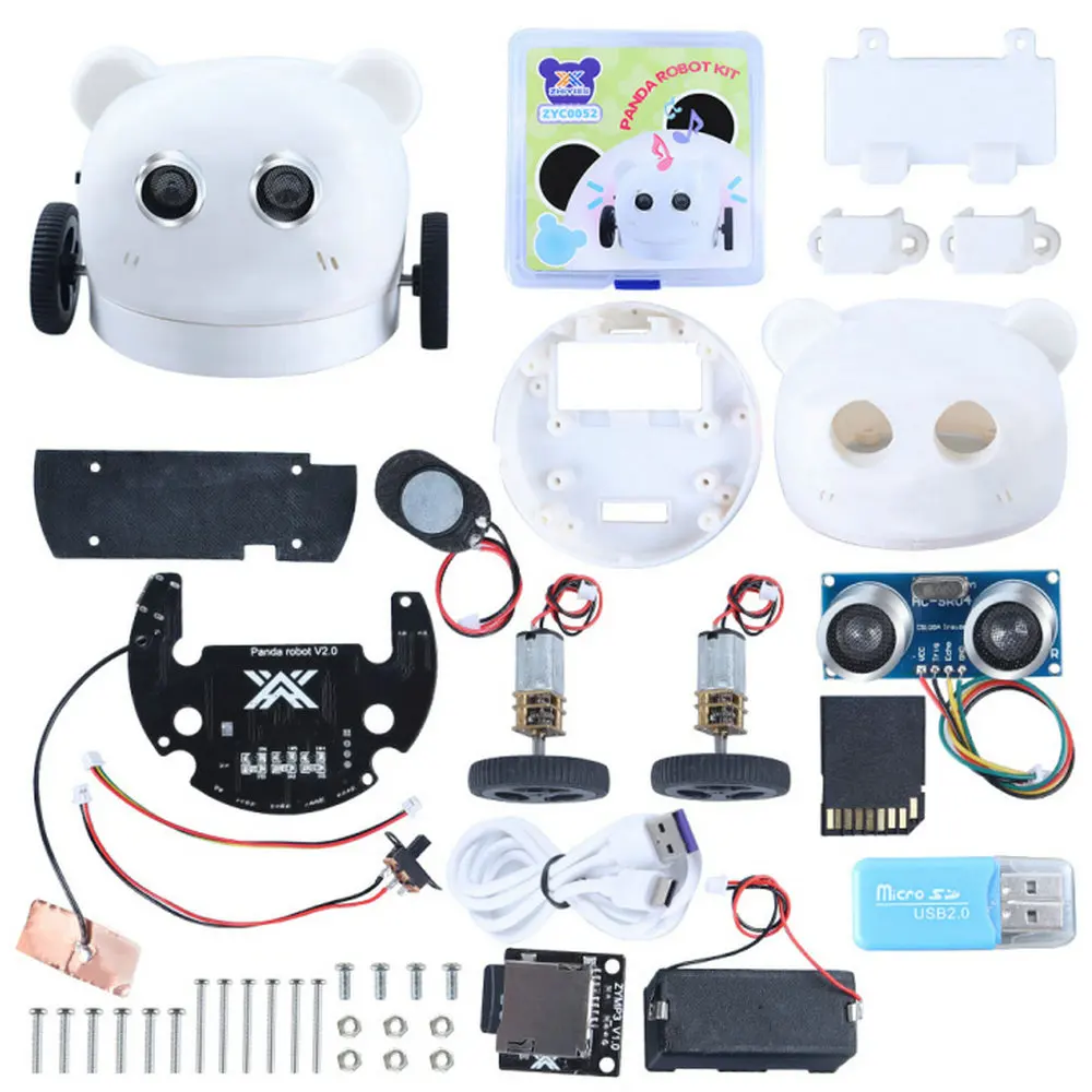 

2021 Mini Cute Follow Obstacle Avoidance Robot Kit Play Music Programming Robot Car