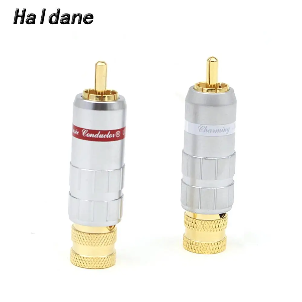 

Haldane 4pcs HiFi Permance CMC-8236-WU Gold Plated Audio RCA Plug Interconnect RCA plugs Audio RCA Connectors