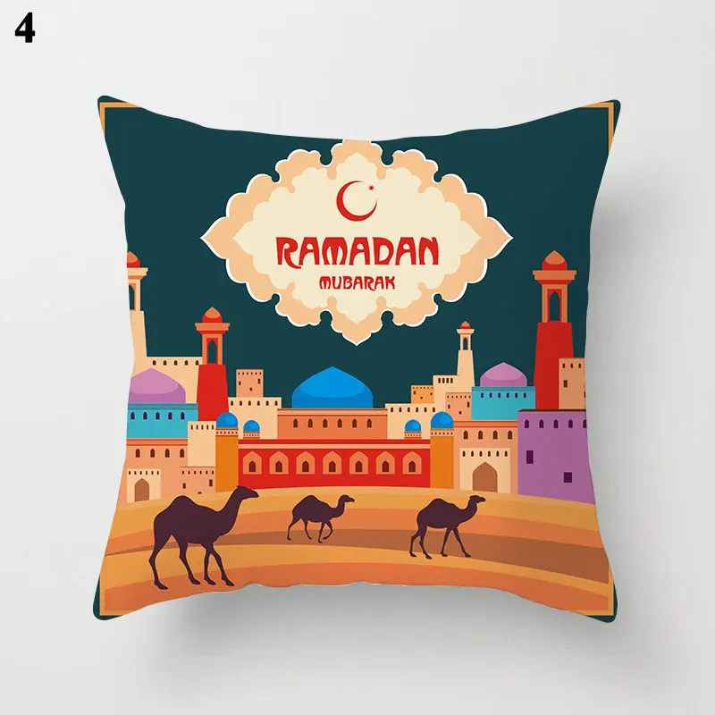 

Muslim Ramadan Decoration for Home 45x45cm Seat Sofa Cushion Cover Ramadan Kareem Eid Mubarak Decor Islam Supplies Pillowcase