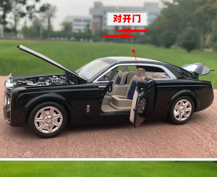 1:24 Rolls Royce Phantom металлические игрушечные колеса, имитационный звуковой светильник, вытяжной задний светильник, коллекция детских подарков, литая под давлением модель автомобиля