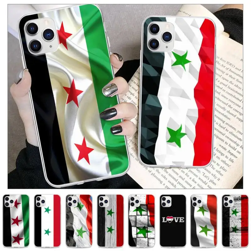 

Syria Flag Clear Phone Case For IPhone 12 11 Pro Max Xs X Xr 7 8 6 6s Plus 5s Se 2020 Transparent Cover