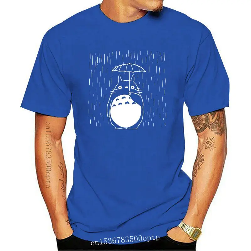 

Дизайнерская мужская футболка с изображением дождливого дня, Забавные футболки с японским аниме Мой сосед Тоторо, футболка с коротким рука...