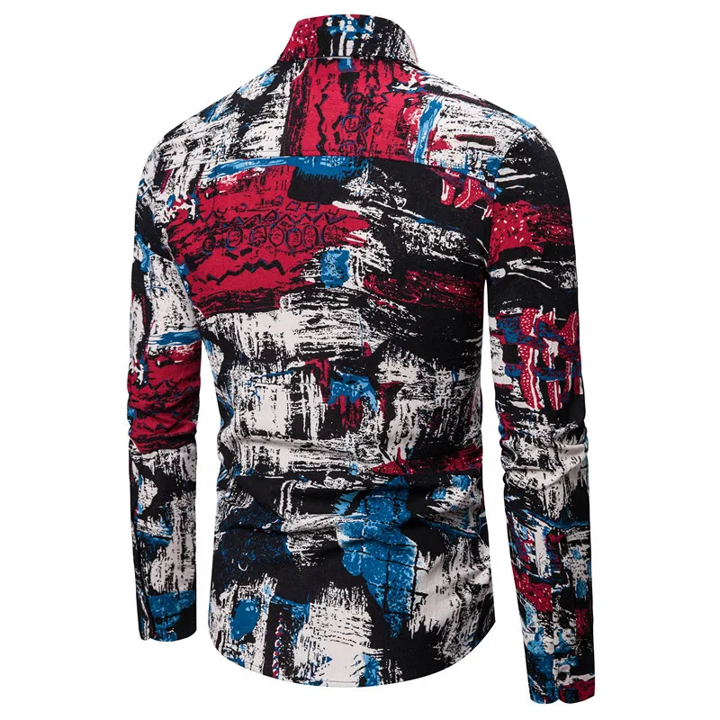 #4750 сезон: весна лето галстук окрашенная Футболка с принтом для мужчин отворотным