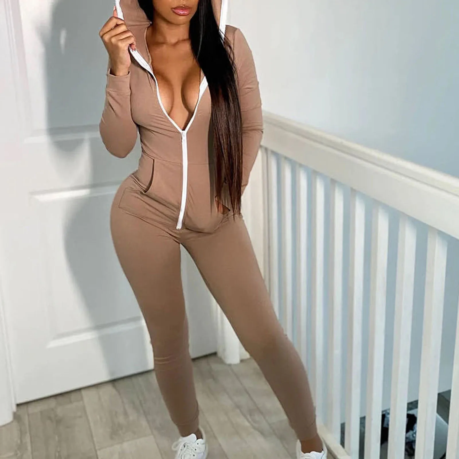 Женские Новые Осенние стильные футболки с длинным рукавом однотонные Цвет