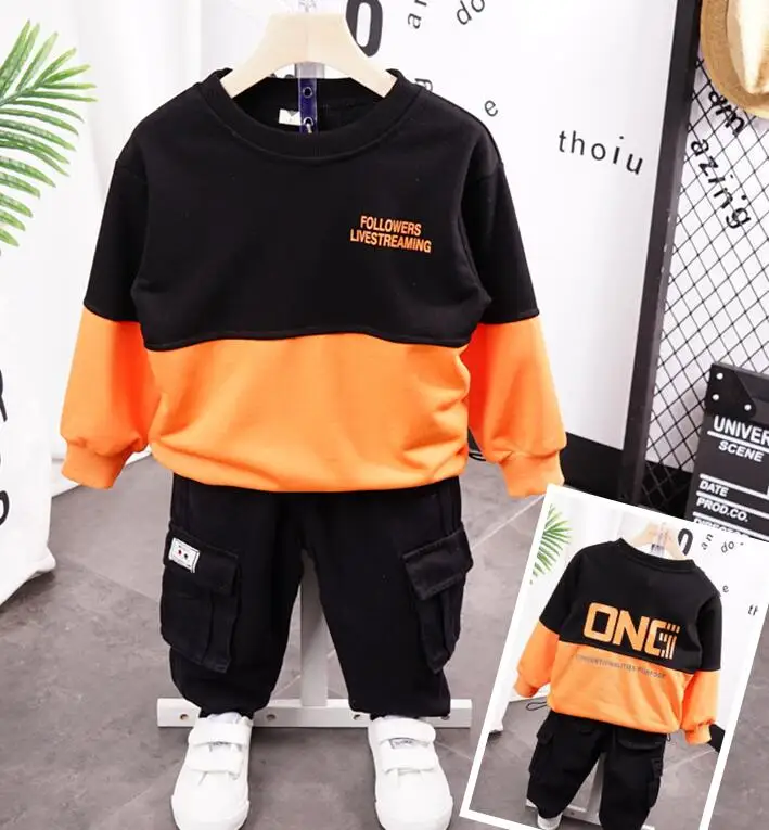 

New Autumn Baby Boys Tracksuit Kids Long Sleeve Top T-Shirt Pants 2pcs Children Clothing Infant Sets Sport Suits 2-7years