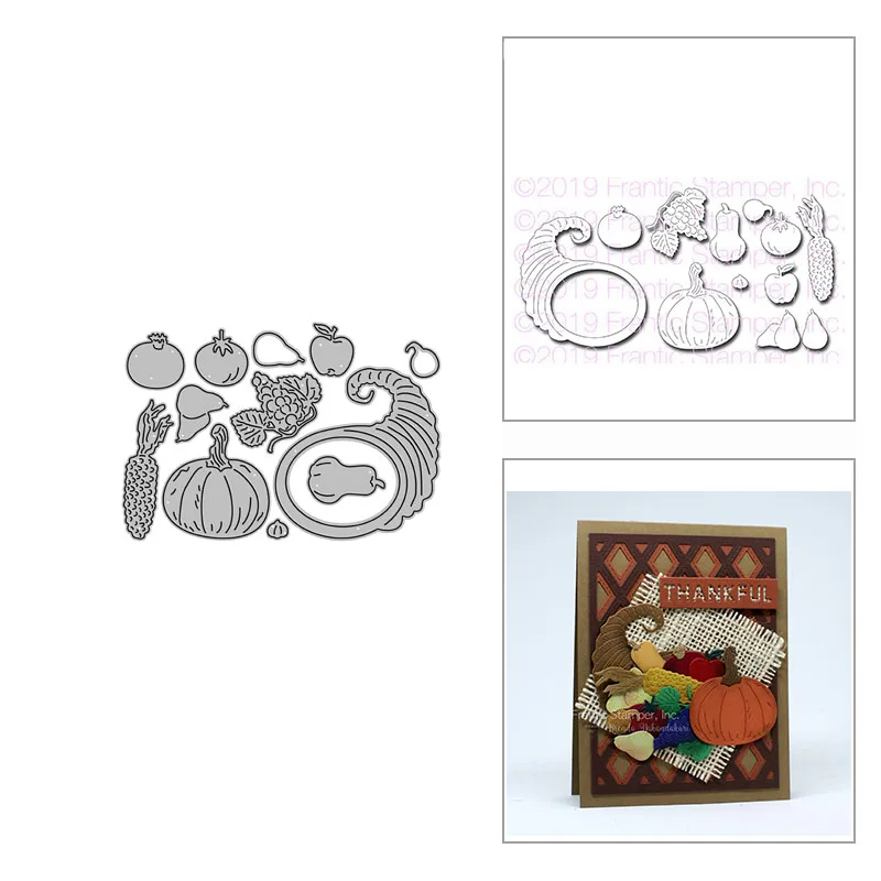 

2021 New Fall Harvest Food Fruit Metal Cutting Dies for DIY Scrapbooking Decor and Card Making Paper Craft Embossing No Stamps