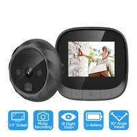 new 2 4 lcd screen door camera viewer electronic photo recording ir night peephole camera digital 90 degree door eye doorbell