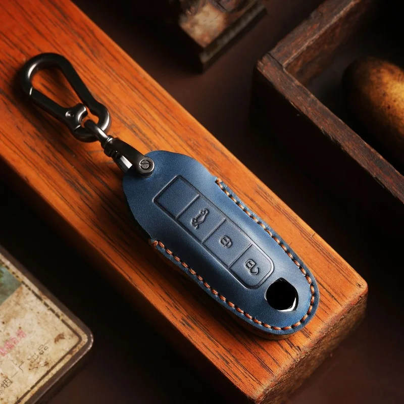 

Handmade Leather Car Remote Key Case Key Cover Key Shell for Porsche Boxster Cayman 911 Panamera Cayenne Macan
