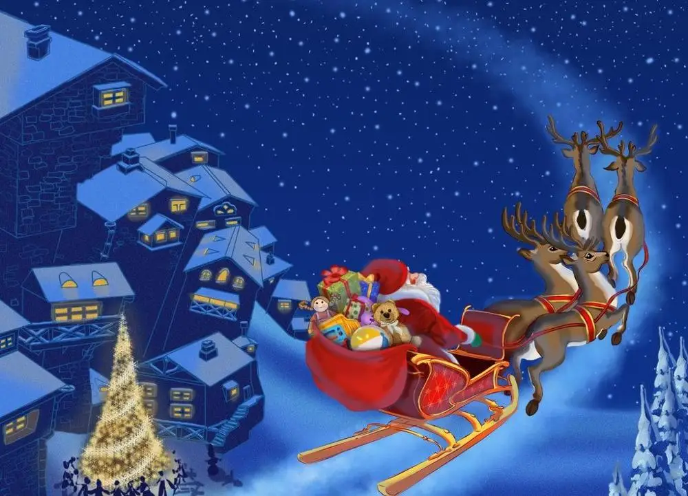 

SHENGYONGBAO Vinyl Custom Photography Prop Christmas day theme Photo Studio Background HU19046-327