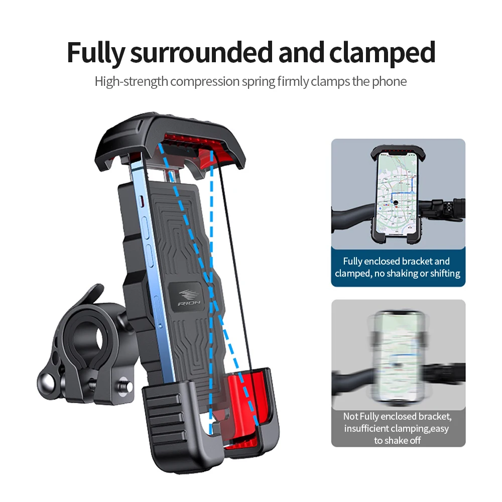 Держатель для телефона RION на руль мотоцикла или велосипеда нескользящий поворот
