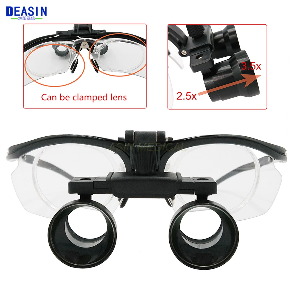 Deasin Adjustable magnification from 2.5x to 3.5x  Dental Loupes  Magnifier with Surgical Magnifying Glasses