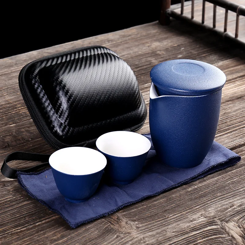 Китайский Чай путешествия набор чайный кунг-фу комплект Керамика Портативный