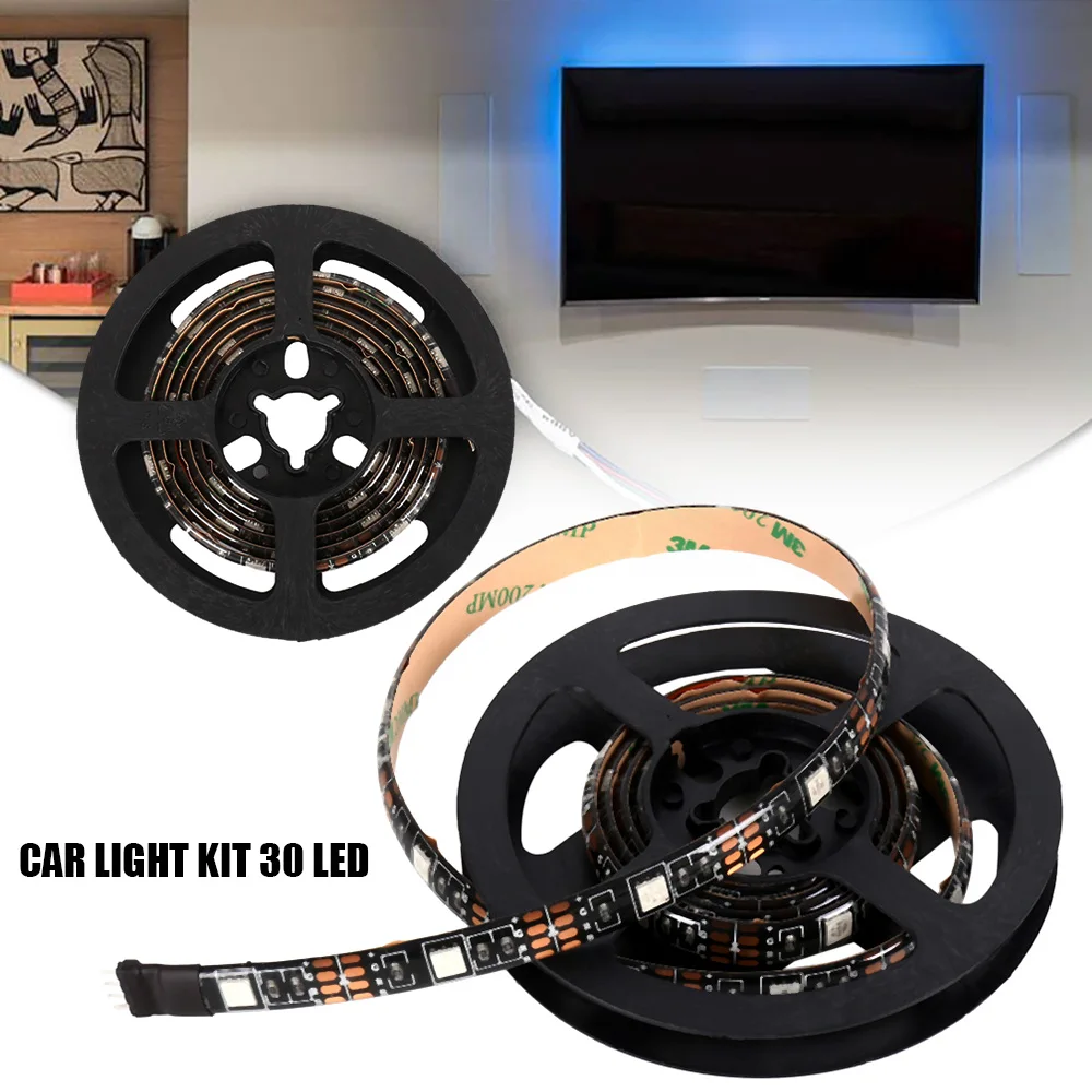 Светодиодная лента для салона автомобиля 30 светодиодов USB 5 В|Декоративная лампа|