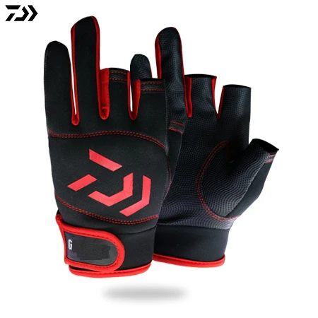 Daiwa 3 Cut палец перчатки без пальцев для рыбалки Для мужчин Спорт на открытом