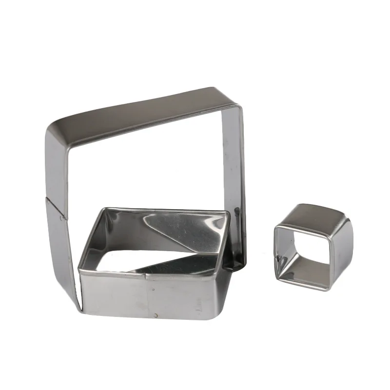 3 шт. квадратный Нержавеющая сталь трафареты для нарезки печенья DIY мусс кольцо