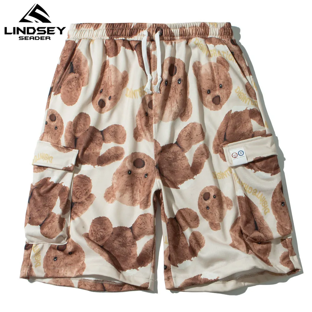 Летние шорты для бега в стиле хип хоп с принтом Медведи|Мужские шорты| |