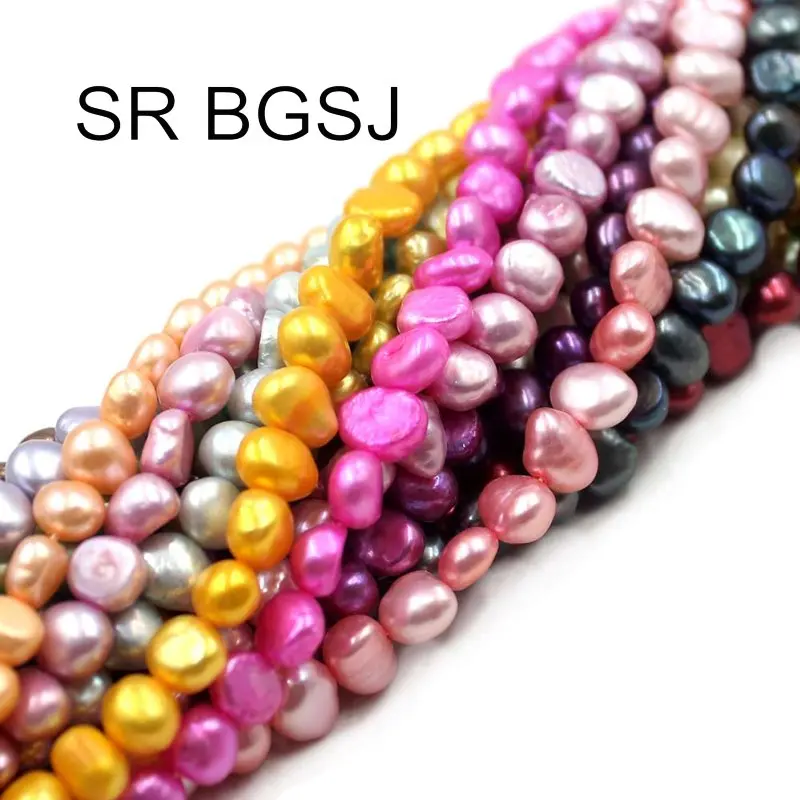 

Free Shipping 6-7mm Wholesale Jewelry Making Baroque Potato Natural Pearl Freshwater Spacer Beads 14"