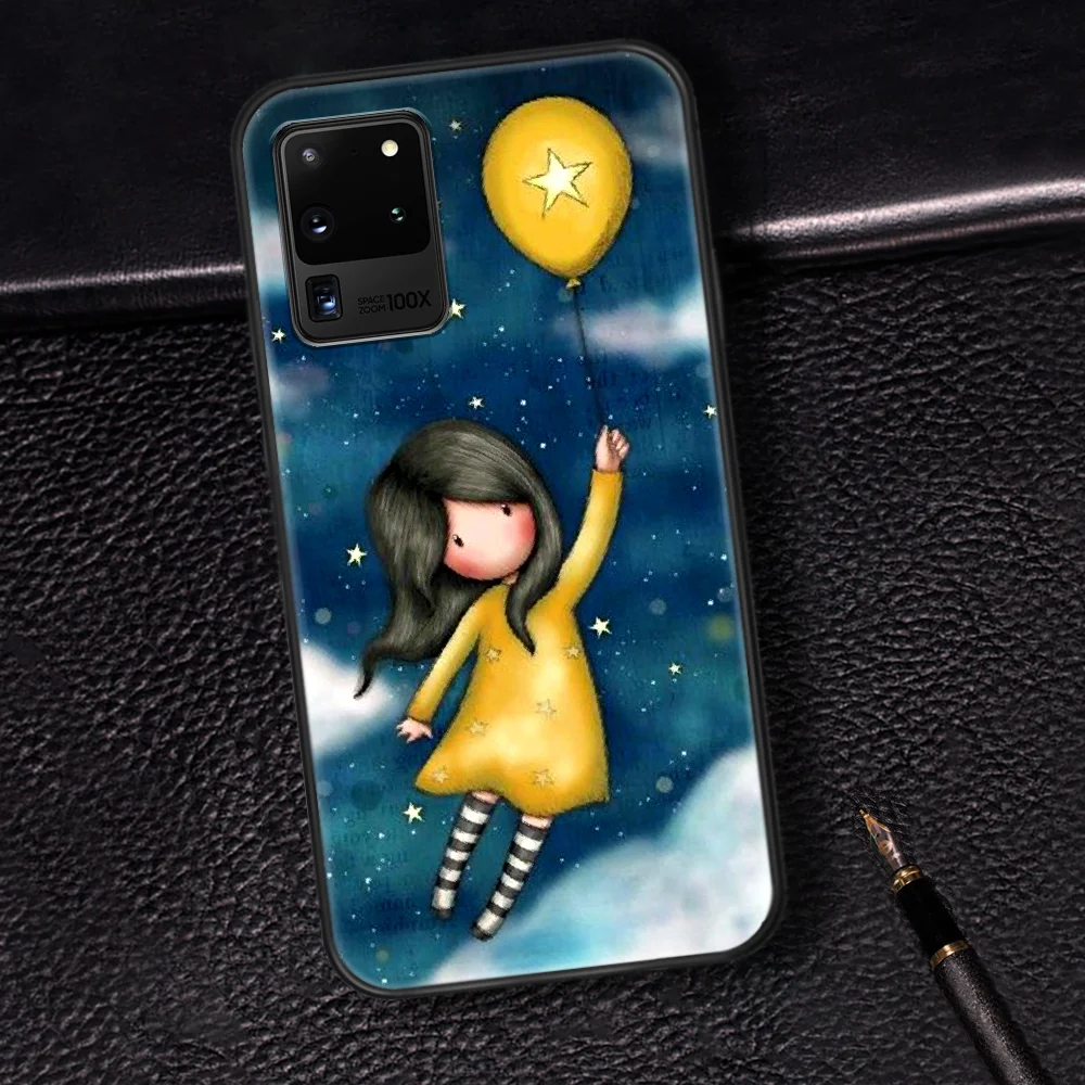 

Santoro Gorjuss Phone Case Cover Hull For Samsung Galaxy S 6 7 8 9 10 e 20 Edge Note 8 9 10 Plus black Cell Soft Back 3D Hoesjes