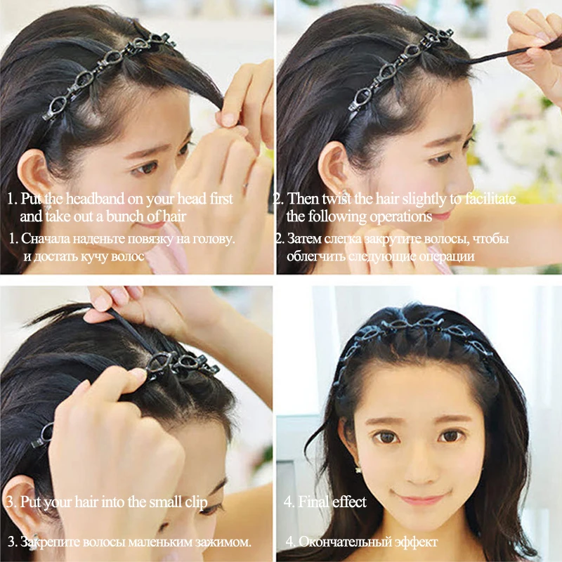 Обруч для волос Black Braider многоуровневая заколка волшебный аксессуар | Красота и