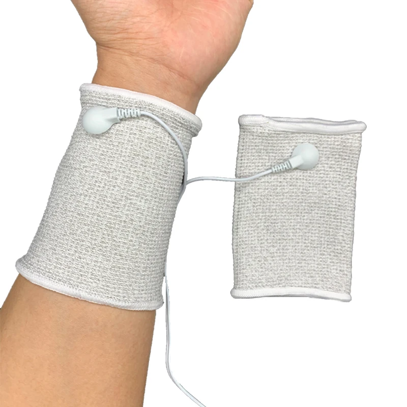 Электрические десятки/EMS стимулятор мышц проводящие перчатки из серебристого