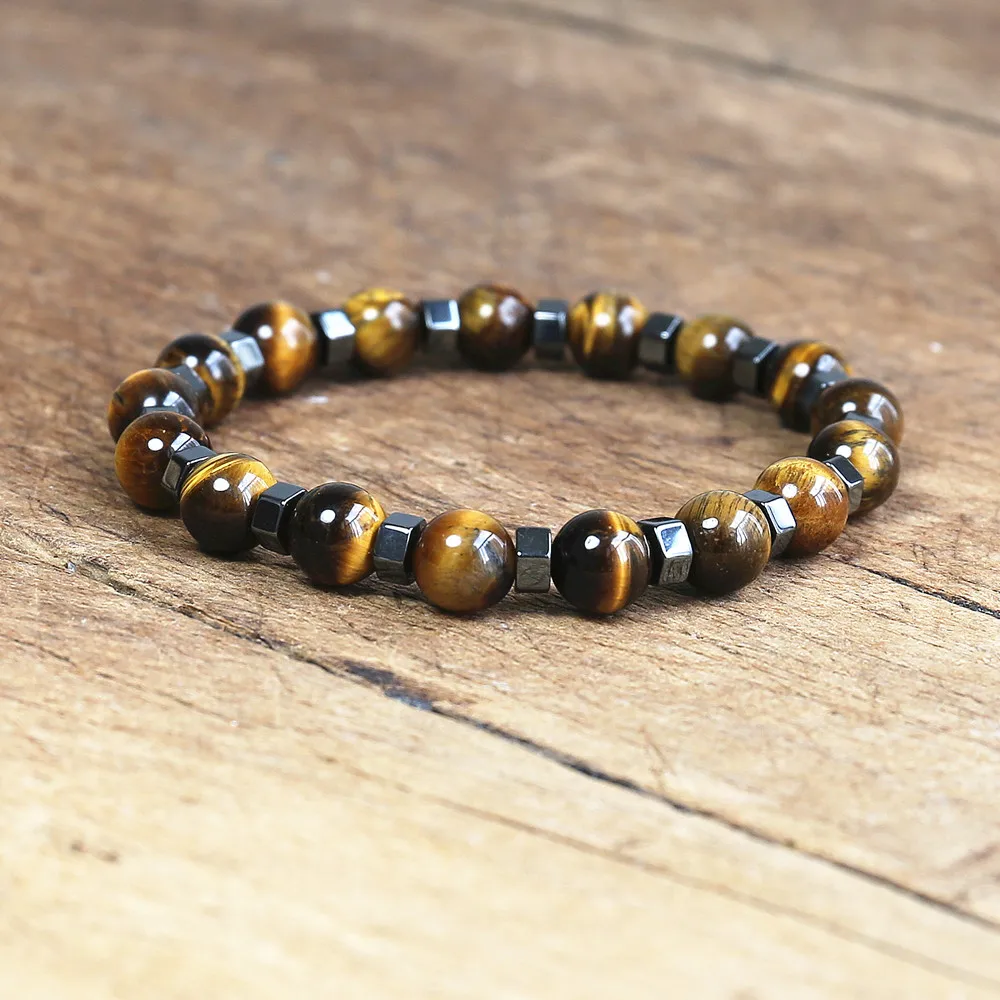 Браслеты из гематита и бусин 8 мм тигровый глаз|Браслеты с шармами| |