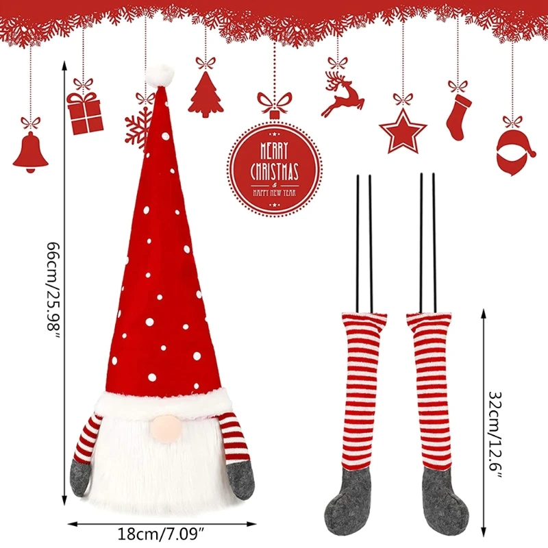 

Cute Red Hat Faceless Doll Tree Top Star Hanging Legs Forest Man White Beard Doll Xmas Santa Claus Doll Old Man Ornament