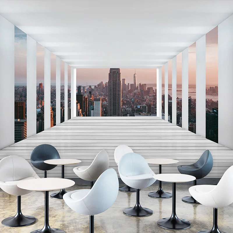 3D визуальный эффект расширение пространство обои для компании офиса фон