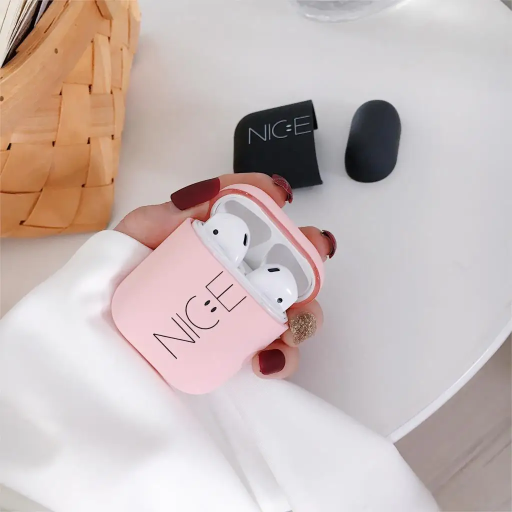 Чехол для наушников с милыми мультяшками чехол для Apple AirPods 1 2 Чехол Air Pods Матовый Жесткий ПК розовый протектор для пары аксессуары для кожи