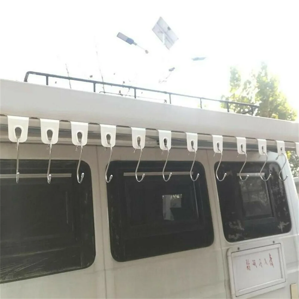 10pcs White Universal Car Awning Clothes Hook For RV Camper Caravan Party Light Holder Interior Accessories Racks | Автомобили и