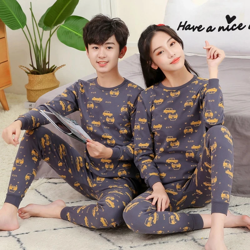 Children's Pajama Set Winter Boy aClothes Long Sleeve Cotton Sleepwear Teens Pyjamas Kids Clothes Suit for Teenager 12 14 16 18Y | Детская